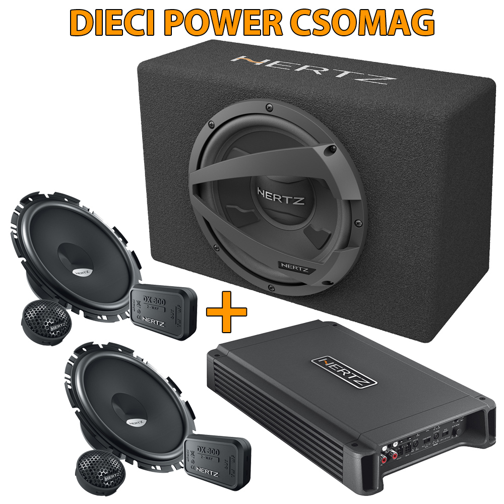 HERTZ DIECI POWER csomag - HCP 4 erősítő + DSK 170.3 hangszórószett + DBX 25.3 m