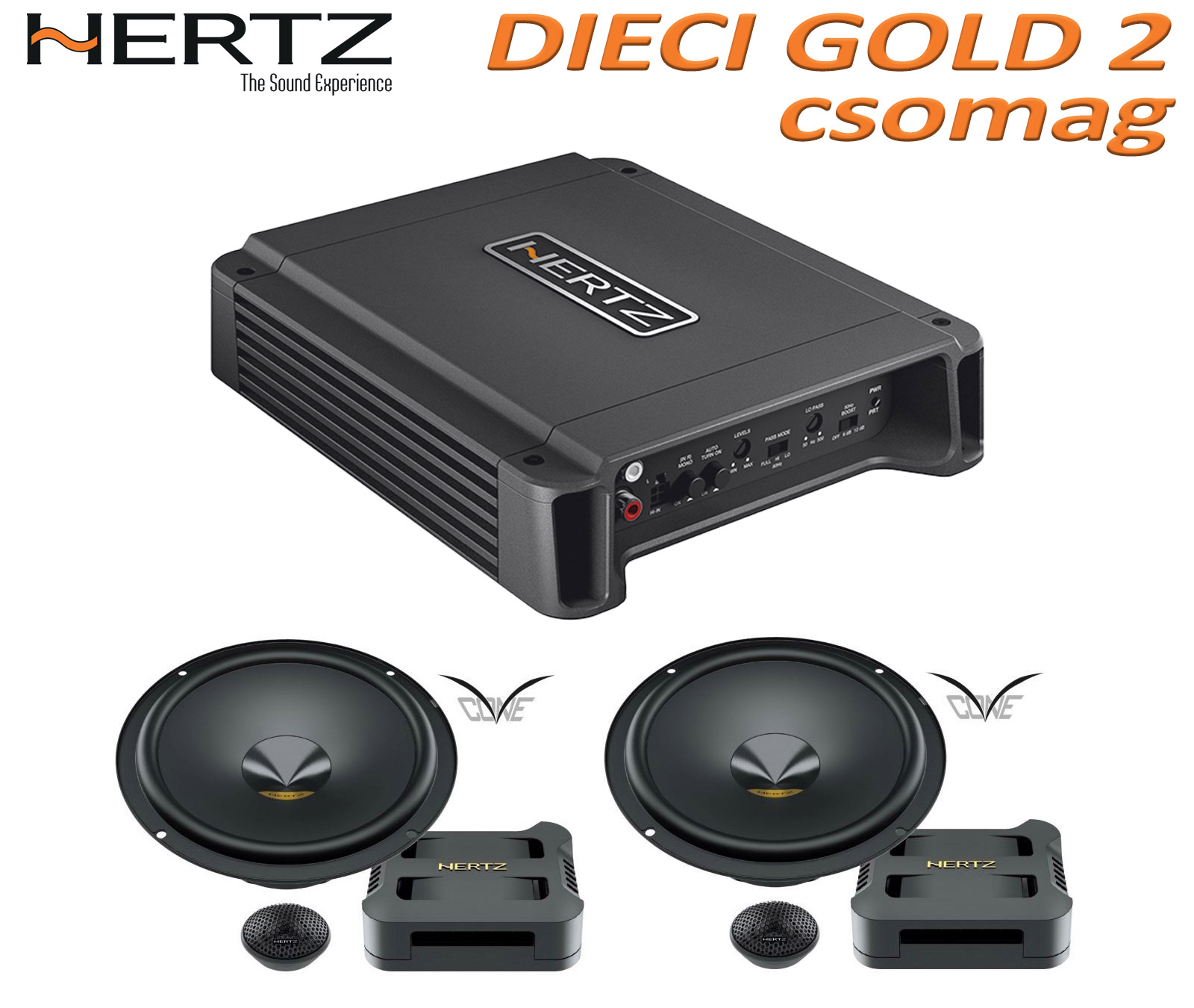 Hertz - Dieci Gold 2 csomag - HCP 2 erősítő + DPK 165.3 special Gold edition 