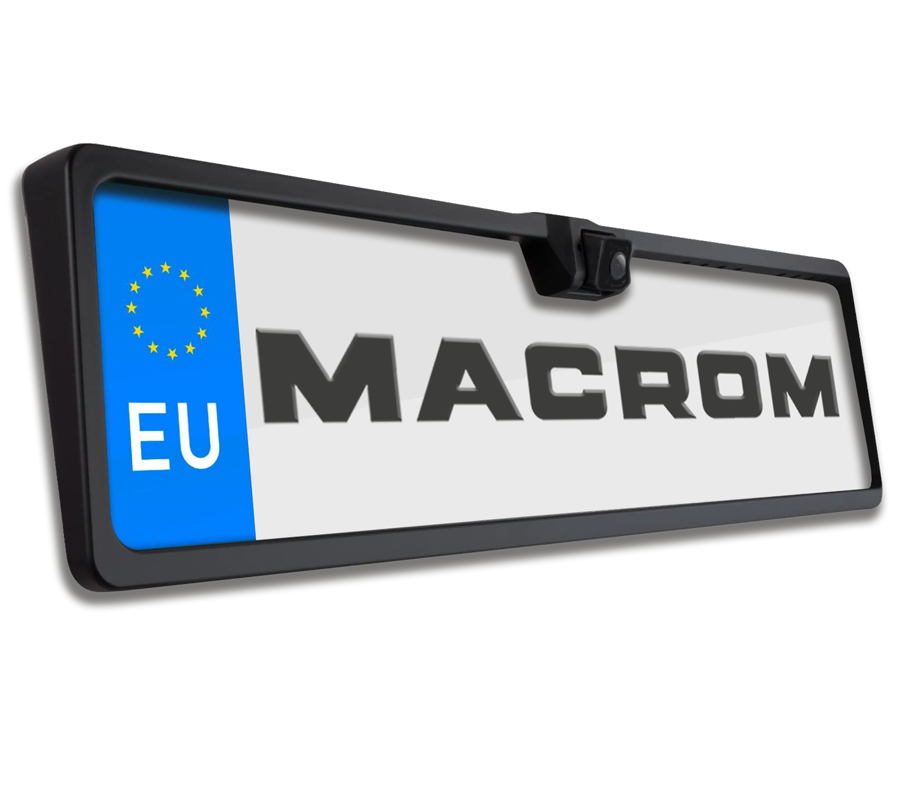Macrom - M-RC1770HQ - Univerzális EU rendszámtartó, beépített tolatókamerával