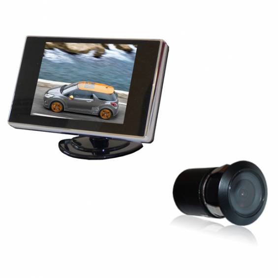 TOLATÓKAMERA SZETT 3,5" ÁLLÓ MONITOR ÉS BEFÚRHATÓ TOLATÓKAMERA (12V)