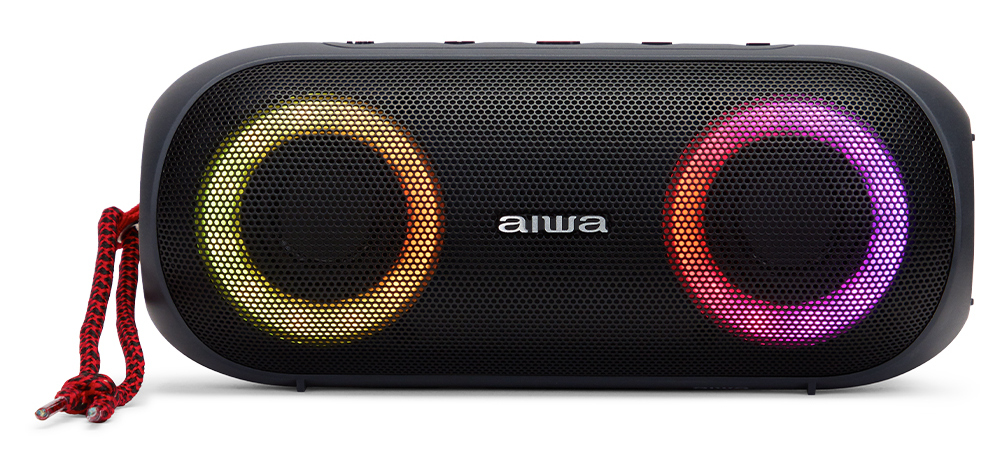 Aiwa BST-650 Hordozható Bluetooth hangszóró Hyper Bass mélyhangokkal (MG) Sötétszürke színben