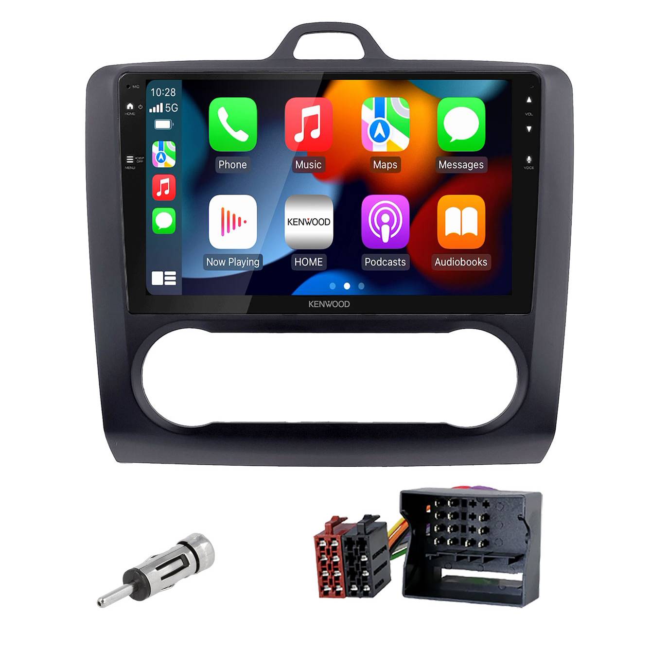 Ford Focus II FL Kenwood DMX80AXS 9"-os Apple CarPlay, Android Auto fejegység szett