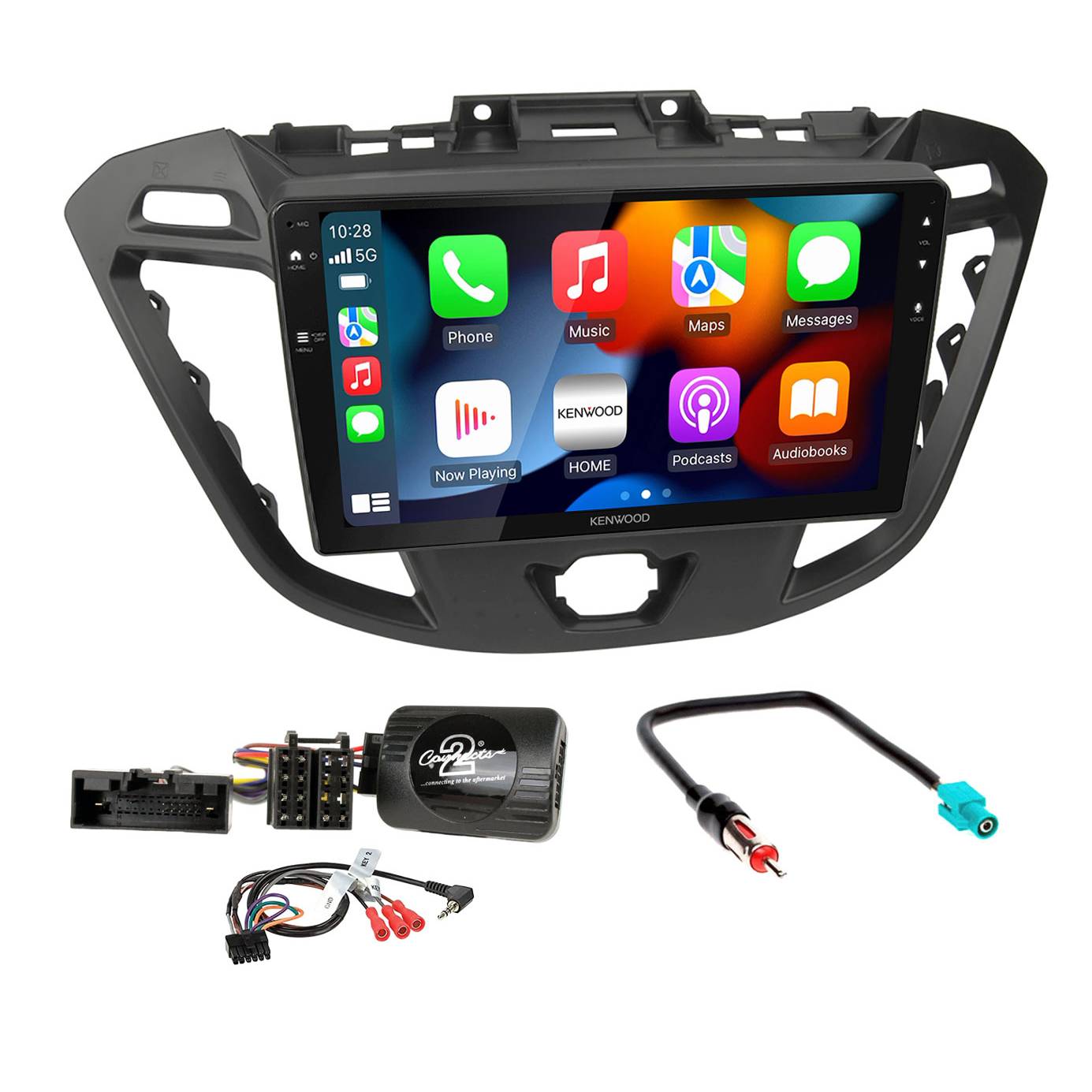 Ford Transit Custom Kenwood DMX80AXS 9"-os Apple CarPlay, Android Auto fejegység szett
