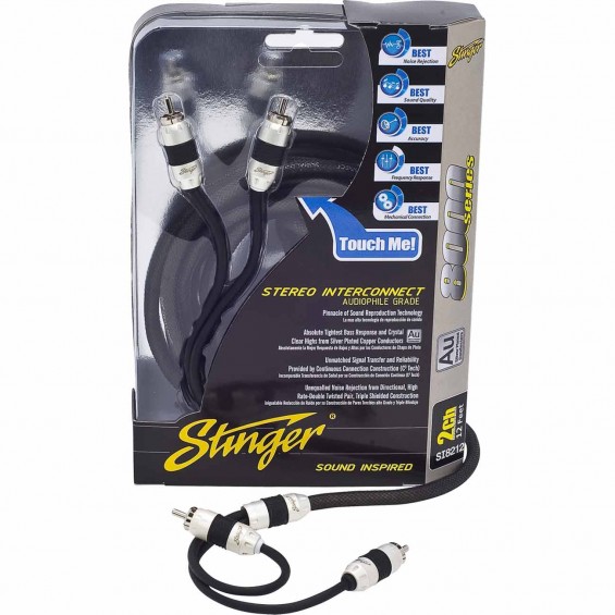 STINGER 8000 SI8212 3,7M AUDIOFIL RCA KÁBEL, EZÜST BEVONAT