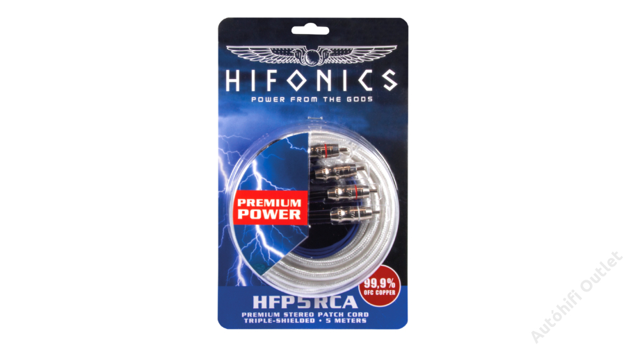 HIFONICS HFP5RCA, 5 m PREMIUM RCA kábel