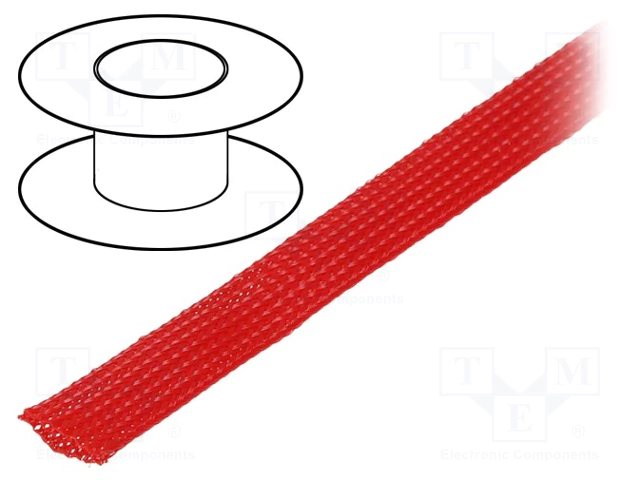 KÁBELHARISNYA, KÍGYÓBŐR 12mm  ÁTMÉRŐ, piros OPL-12RD